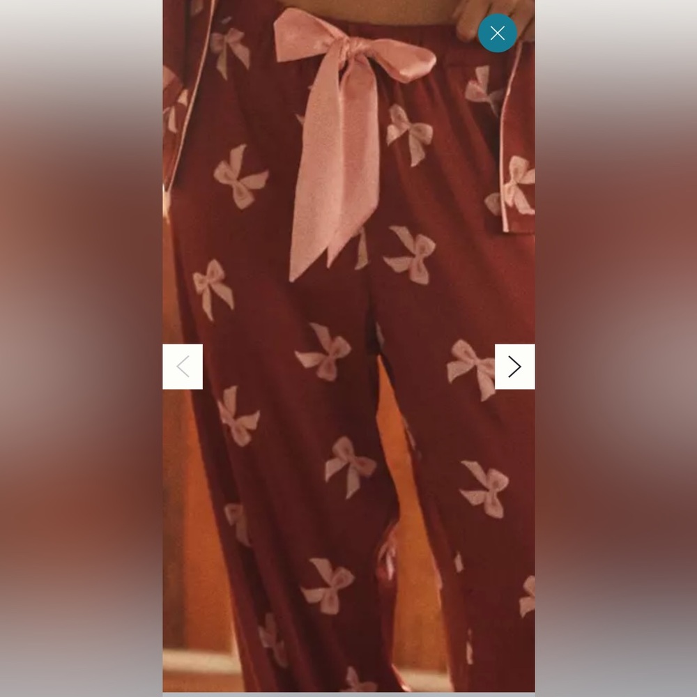 💕Anthropologie💕✨ Beach Riot✨ ✨NWT✨Livy Top & Connie Pant Red Bows Pajama Set - Picture 5 of 14